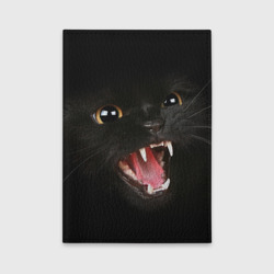 Обложка для автодокументов Черный кот в темноте