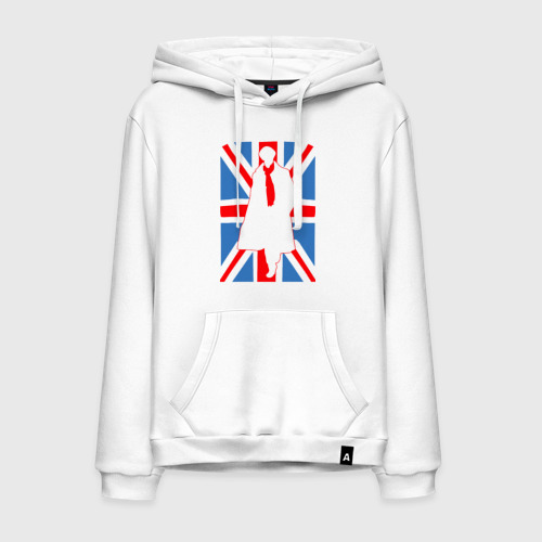 Мужская толстовка хлопок Sherlock Holmes Union Jack, цвет белый