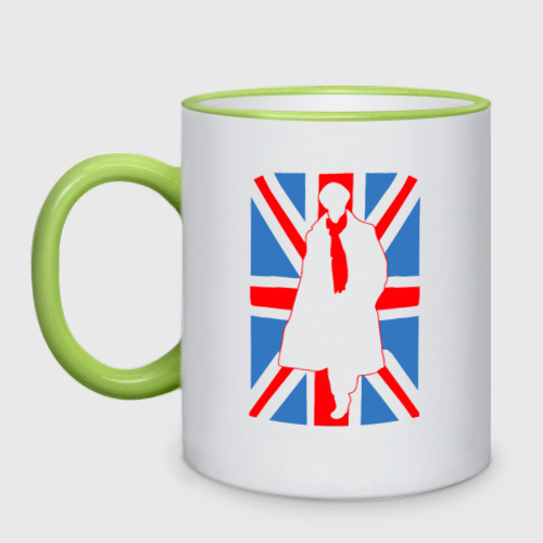 Кружка двухцветная Sherlock Holmes Union Jack, цвет Кант светло-зеленый