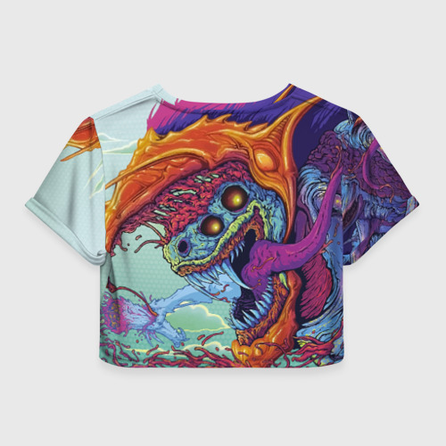 Женская футболка Crop-top 3D Hyper beast, цвет 3D печать - фото 2