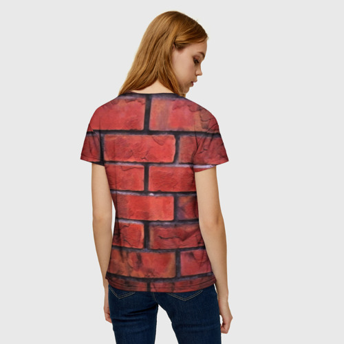 Женская футболка 3D Кирпич, цвет 3D печать - фото 4