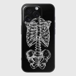 Чехол для iPhone 16 Pro силиконовый с защитой камеры Скелет