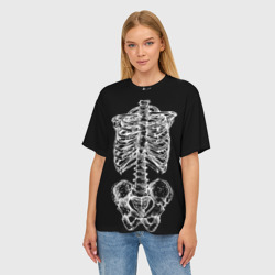 Женская футболка oversize 3D Скелет - фото 2