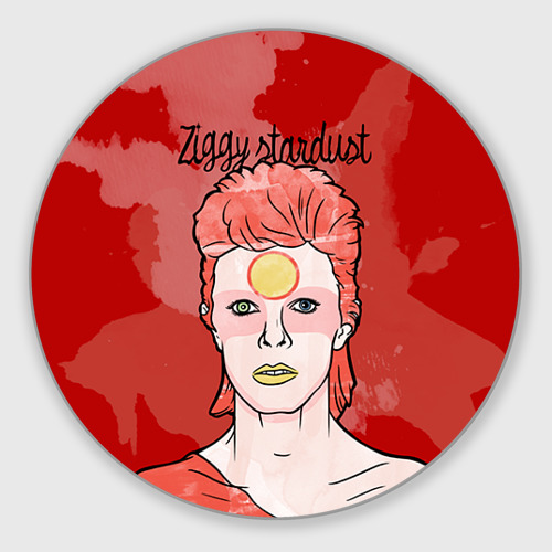 Круглый коврик для мышки Ziggy Stardust