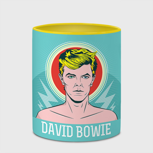 Кружка с полной запечаткой David Bowie, цвет белый + желтый - фото 4