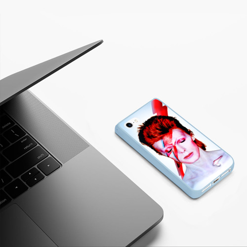 Чехол для iPhone 5/5S матовый Aladdin sane, цвет голубой - фото 5