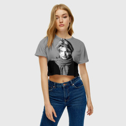 Женская футболка Crop-top 3D Дэвид Боуи - фото 2