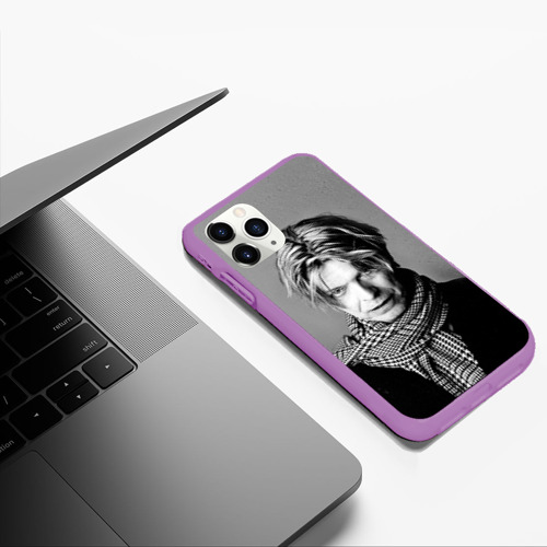 Чехол для iPhone 11 Pro Max матовый Дэвид Боуи, цвет фиолетовый - фото 5