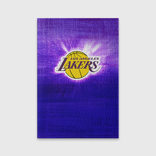 Обложка для паспорта матовая кожа Los Angeles Lakers, цвет бирюзовый