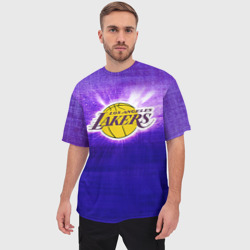 Мужская футболка oversize 3D Los Angeles Lakers - фото 2