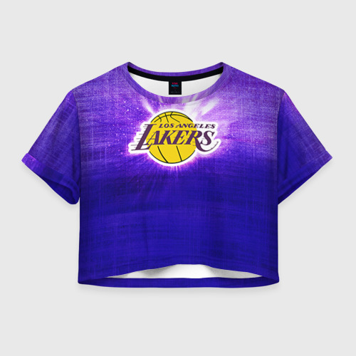 Женская футболка Crop-top 3D Los Angeles Lakers, цвет 3D печать