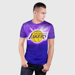 Мужская футболка 3D Slim Los Angeles Lakers - фото 2