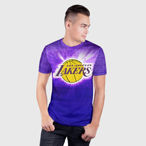 Мужская футболка 3D Slim Los Angeles Lakers, цвет 3D печать - фото 3