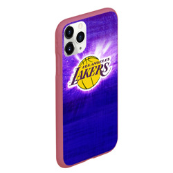 Чехол для iPhone 11 Pro Max матовый Los Angeles Lakers - фото 2