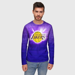Мужской лонгслив 3D Los Angeles Lakers - фото 2