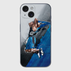 Чехол для iPhone 15 силиконовый с защитой камеры Баскетбол бросок