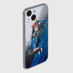 Чехол для iPhone 15 силиконовый с защитой камеры Баскетбол бросок - фото 2