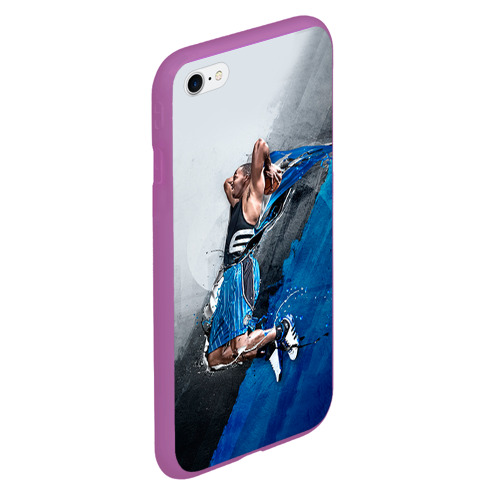 Чехол для iPhone 6Plus/6S Plus матовый Баскетбол бросок, цвет фиолетовый - фото 3