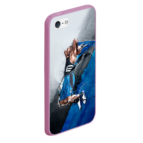 Чехол для iPhone 5/5S матовый Баскетбол бросок, цвет розовый - фото 3
