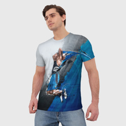 Мужская футболка 3D Баскетбол бросок - фото 2