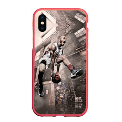 Чехол для iPhone XS Max матовый Баскетбол город