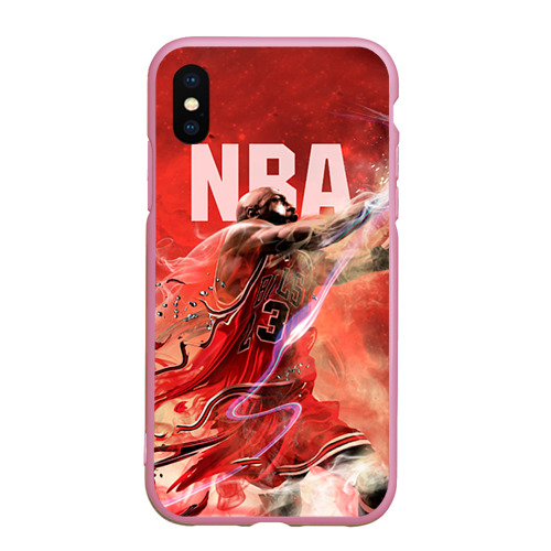 Чехол для iPhone XS Max матовый Спорт NBA, цвет розовый