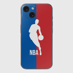 Чехол для iPhone 15 силиконовый с защитой камеры Эмблема NBA