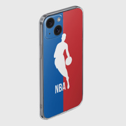 Чехол для iPhone 15 силиконовый с защитой камеры Эмблема NBA - фото 2