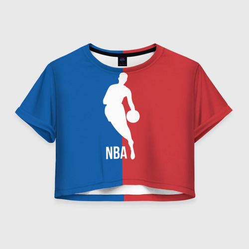 Женская футболка Crop-top 3D Эмблема NBA, цвет 3D печать