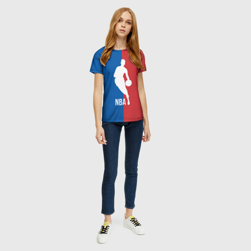 Женская футболка 3D Эмблема NBA, цвет 3D печать - фото 5