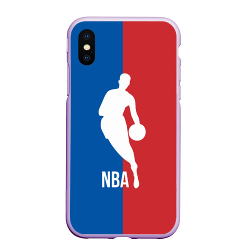 Чехол для iPhone XS Max матовый Эмблема NBA, цвет сиреневый