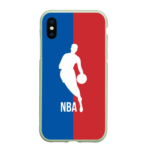 Чехол для iPhone XS Max матовый Эмблема NBA, цвет салатовый