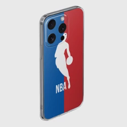 Чехол для iPhone 15 Pro Max силиконовый с защитой камеры Эмблема NBA - фото 2