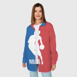 Женская рубашка oversize 3D Эмблема NBA - фото 2