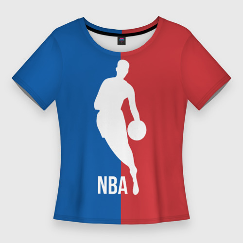Женская футболка 3D Slim Эмблема NBA, цвет 3D печать