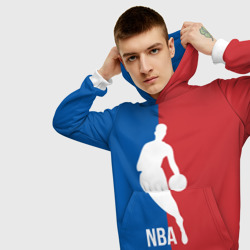 Толстовка с принтом Эмблема NBA для мужчины, вид на модели спереди №3. Цвет основы: белый