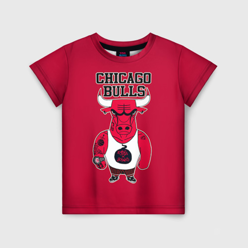 Детская футболка 3D с принтом Chicago bulls, вид спереди #2