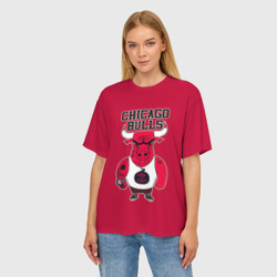 Женская футболка oversize 3D Chicago bulls - фото 2