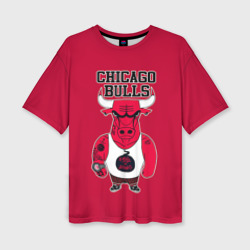 Женская футболка oversize 3D Chicago bulls