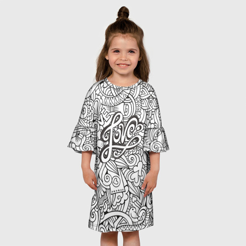Детское платье 3D Love графика, цвет 3D печать - фото 4