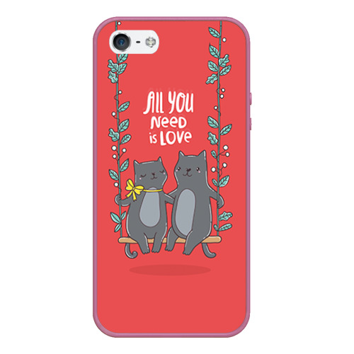 Чехол для iPhone 5/5S матовый Кисули Love