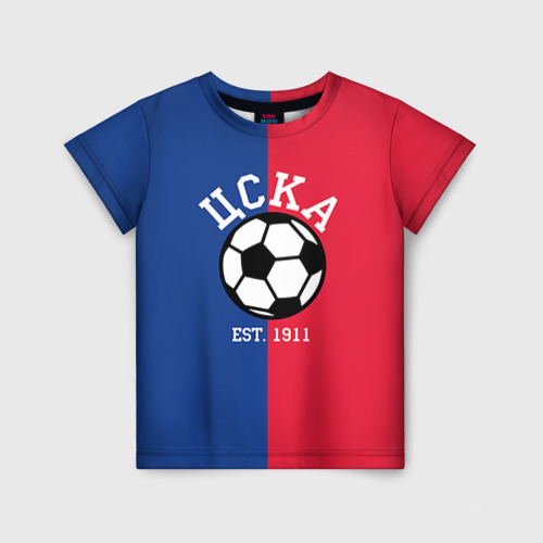 Детская футболка с принтом ЦСКА, вид спереди №1