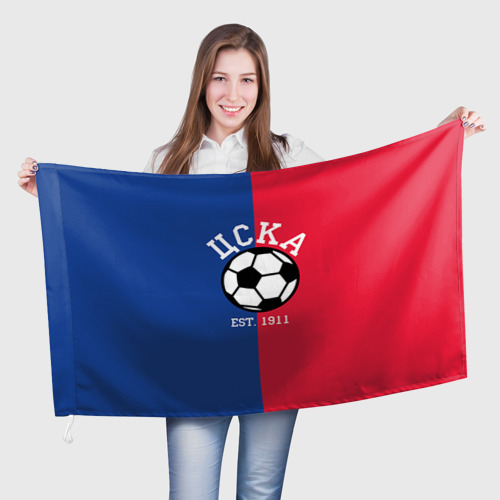 Флаг с принтом ЦСКА, вид спереди №1