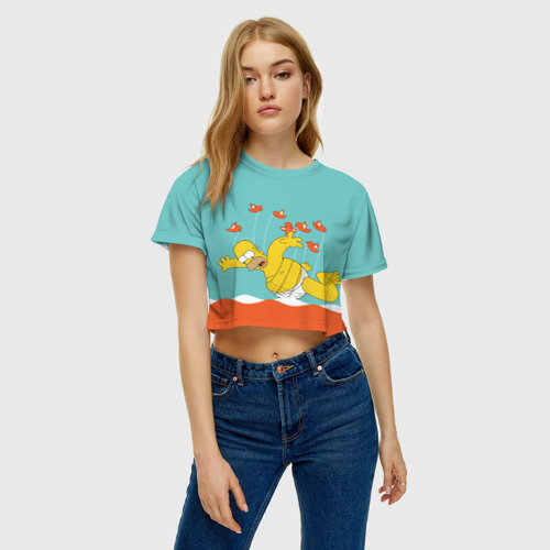 Женская футболка Crop-top 3D Simpson - фото 3