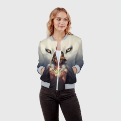 Женский бомбер 3D Мононоке и глаза - фото 2