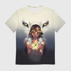 Мужская футболка 3D Мононоке и глаза