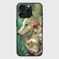 Чехол силиконовый для Apple iPhone 15 Pro Мax матовый Принцесса и волк