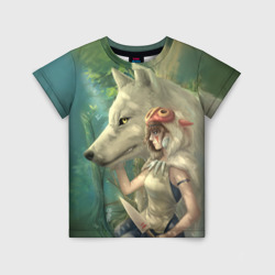 Детская футболка 3D Принцесса и волк