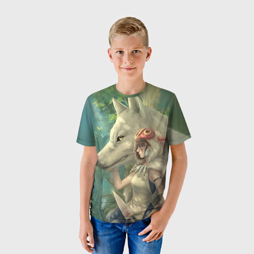 Детская футболка 3D Принцесса и волк, цвет 3D печать - фото 3