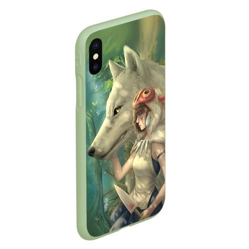 Чехол для iPhone XS Max матовый Принцесса и волк, цвет салатовый - фото 3